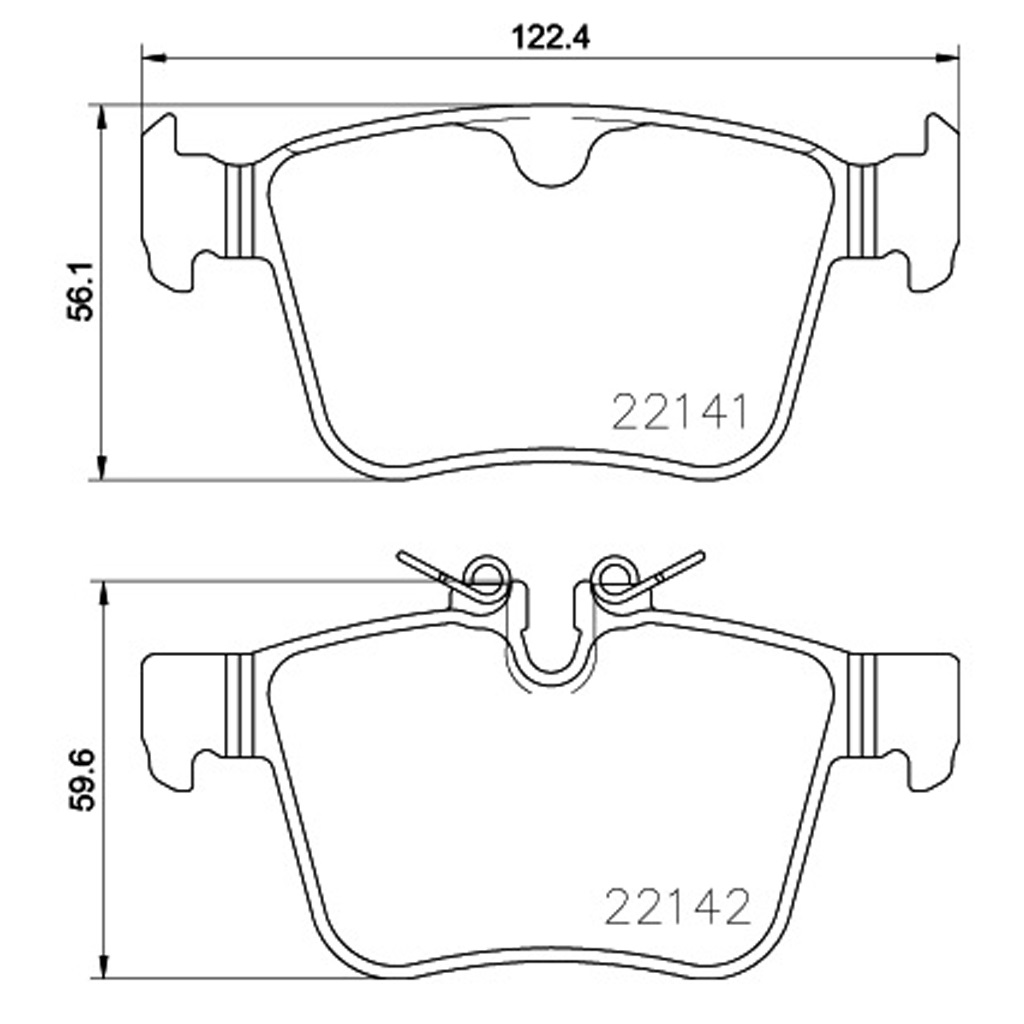 Jaguar Land Rover Brakes Kit - Pads Rear (Low-Met) LR061385 - Brembo P86029